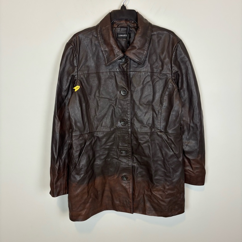 LAMARQUE Marlowe Coat in Rub Off Brow Size L - Picture 2 of 11